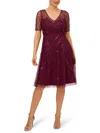 Adrianna Papell Womens Sequin Beaded Cocktail And Party Dress In Multi