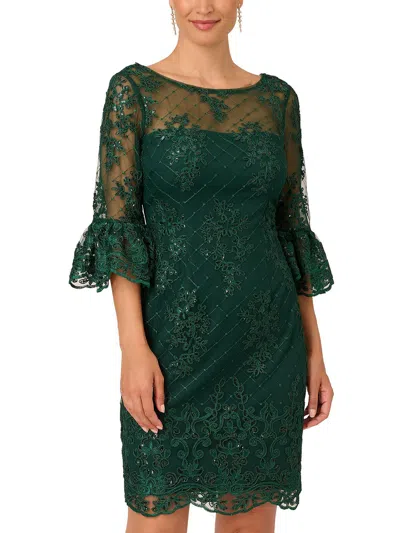 Adrianna Papell Womens Sequined Above Knee Cocktail And Party Dress In Multi