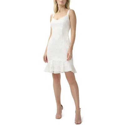 Adrianna Papell Womens Sequined Mini Cocktail And Party Dress In White