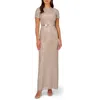 Adrianna Papell Womens Sequined Polyester Evening Dress In Multi