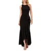 Adrianna Papell Ruffle Crepe Mermaid Gown In Black