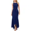 Adrianna Papell Ruffle Crepe Mermaid Gown In Multi