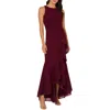 Adrianna Papell Ruffle Crepe Mermaid Gown In Red