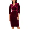 Adrianna Papell Velvet Sheath Dress In White
