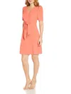 ADRIANNA PAPELL WOMENS TIE FRONT MIDI COCKTAIL AND PARTY DRESS