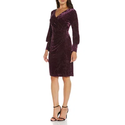Adrianna Papell Womens Velvet Knee-length Sheath Dress In Burgundy