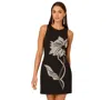 Adrianna Women's Beaded Sleeveless Short Dress In Black