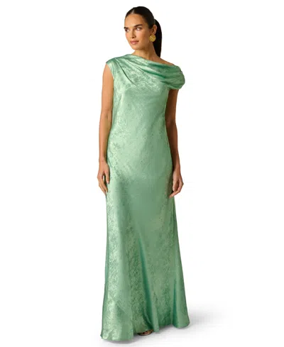 Adrianna Women's Foiled Off-the-shoulder Ball Gown In Multi