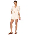 Adrianna Women's Laser-cut V-neck Romper In Neutral