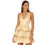Adrianna Women's Metallic Jacquard Mini Dress In Neutral