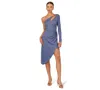 Adrianna Women's One-shoulder Midi Dress In Blue