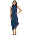 Adrianna Women's Sleeveless Cowlneck Midi Dress In Blue