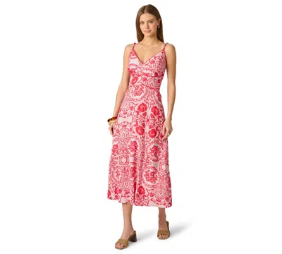 Adrianna Women's V-neck Midi Dress In Red