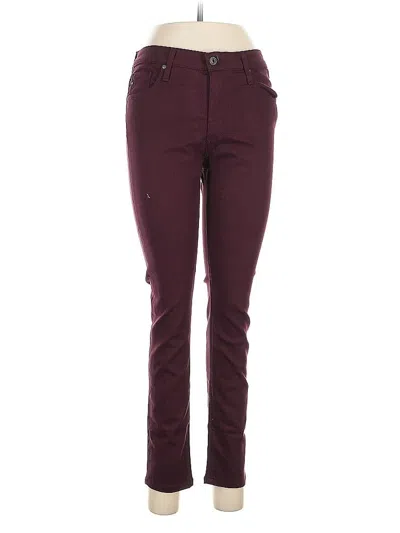 Pre-owned Adriano Goldschmied Jeggings In Burgundy