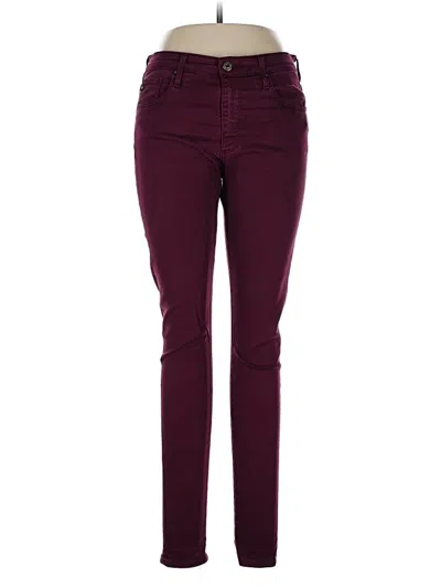Pre-owned Adriano Goldschmied Jeggings In Burgundy