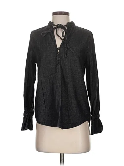 Pre-owned Adriano Goldschmied Long Sleeve Blouse In Black