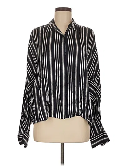 Pre-owned Adriano Goldschmied Long Sleeve Blouse In Black