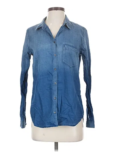 Pre-owned Adriano Goldschmied Long Sleeve Button Down Shirt In Blue