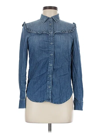Pre-owned Adriano Goldschmied Long Sleeve Button Down Shirt In Blue