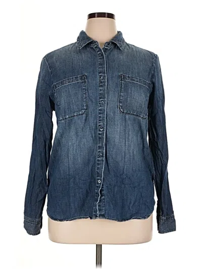 Pre-owned Adriano Goldschmied Long Sleeve Button Down Shirt In Blue
