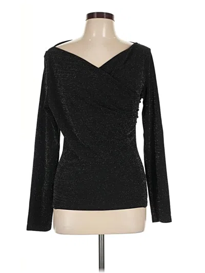 Pre-owned Adriano Goldschmied Long Sleeve Top Black One Shoulder Neckline Tops