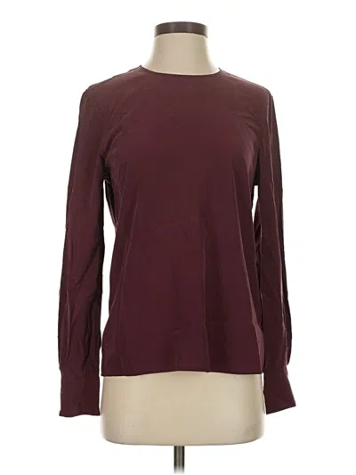 Pre-owned Adriano Goldschmied Long Sleeve Top Burgundy Crew Neck Tops
