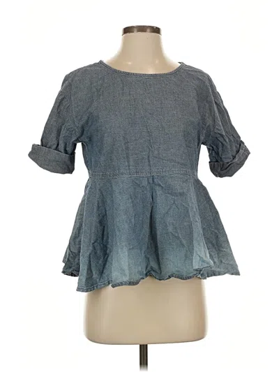 Pre-owned Adriano Goldschmied Short Sleeve Blouse In Blue