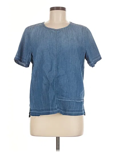 Pre-owned Adriano Goldschmied Short Sleeve Top Blue Crew Neck Tops