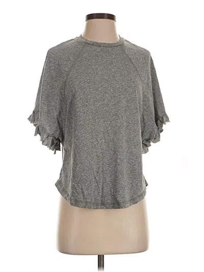 Pre-owned Adriano Goldschmied Short Sleeve Top Gray Mock Neckline Tops