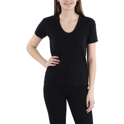 Adriano Goldschmied Womens Solid Cotton Pullover Top In Black