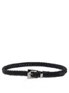 Adriano Meneghetti Black Leather Belt In Black
