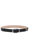 Adriano Meneghetti Polished Silver-tone Buckle Black Leather Belt In Black