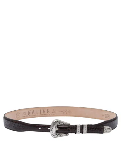 ADRIANO MENEGHETTI BELTS BROWN