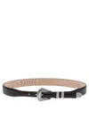 Adriano Meneghetti Crocodile-textured Leather Belt With Silver-toned Buckle In Black
