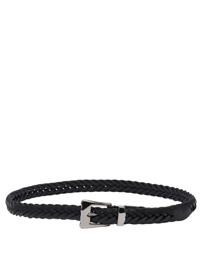 Adriano Meneghetti Black Leather Belt