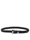 Adriano Meneghetti Black Leather Belt In Black