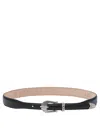 Adriano Meneghetti Black Leather Belt With Decorative Silver Buckle In Black
