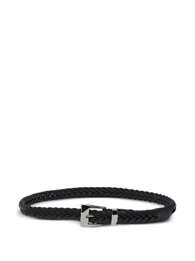 Adriano Meneghetti Braided-leather Belt In Black