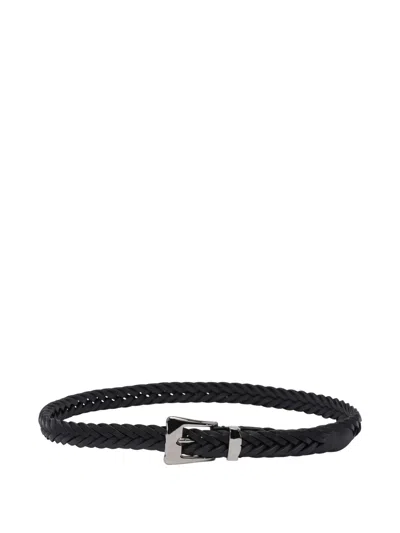 Adriano Meneghetti Braided Leather Belt In Black