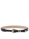 Adriano Meneghetti Crocodile-textured Leather Belt With Silver-toned Buckle In Black