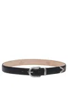 Adriano Meneghetti Polished Silver-tone Buckle Black Leather Belt In Black