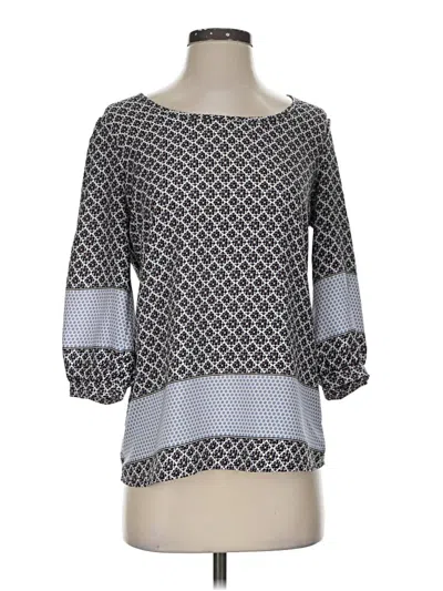 Pre-owned Adrienne 3/4 Sleeve Blouse In Gray