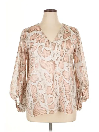 Pre-owned Adrienne 3/4 Sleeve Blouse In Pink