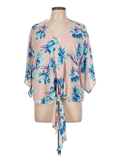 Pre-owned Adrienne 3/4 Sleeve Blouse In Pink