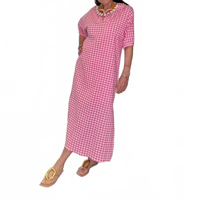 Adrienne Blakely Seer Gingham Dress In Deep Pink