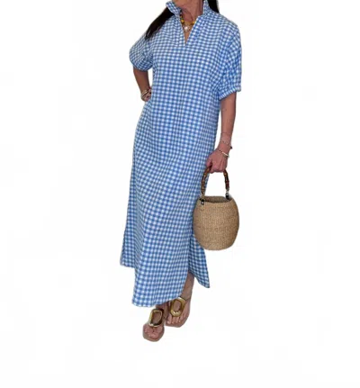Adrienne Blakely Seer Gingham Dress In Lt. Blue