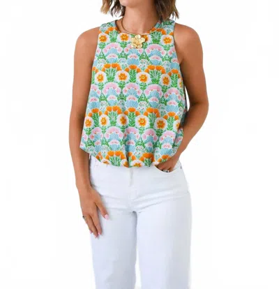 Adrienne Bloom There It Is Bubble Hem Top In Multi