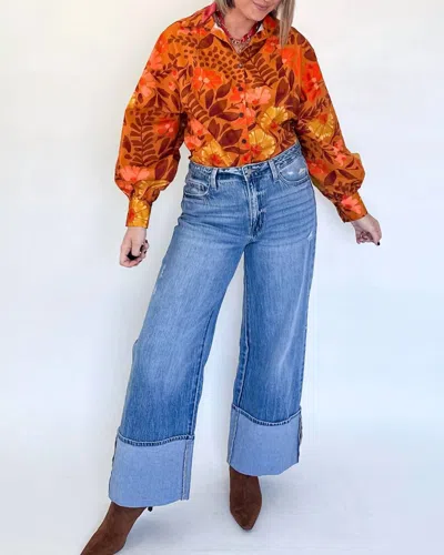 Adrienne Brooks Top In Sienna Meadows In Orange