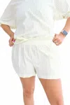 Adrienne Cassie Stripe Shorts In Lime In White