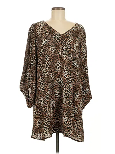 Pre-owned Adrienne Casual Dress In Brown